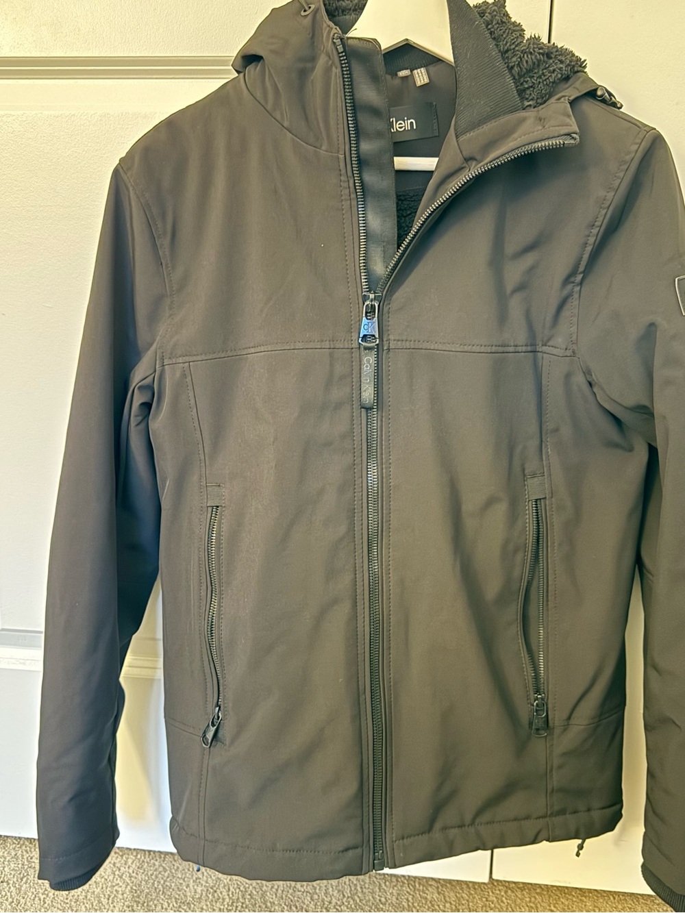 Calvin Klein Men's black Hooded Softshell Jacket